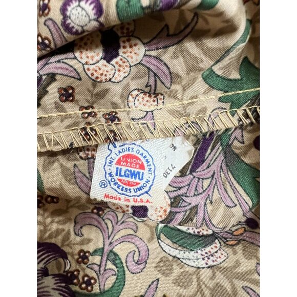 Vintage RRRRuss Womens Floral Ruffle Neck Blouse - Picture 11 of 13